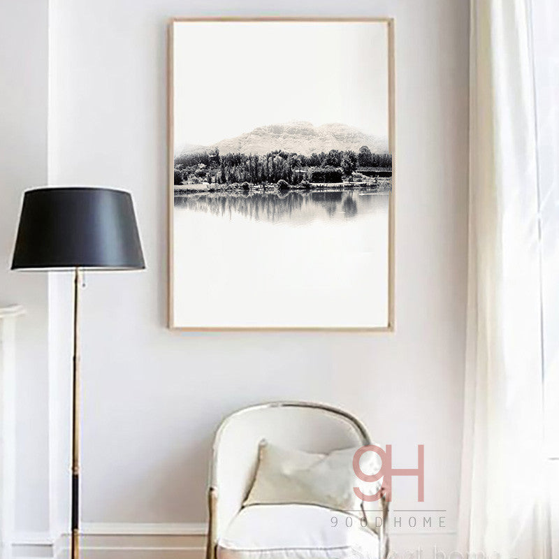 Nordic Style River Canvas Print unframed Wall Art | Octo Treasures