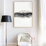 Nordic Style River Canvas Print unframed Wall Art | Octo Treasures