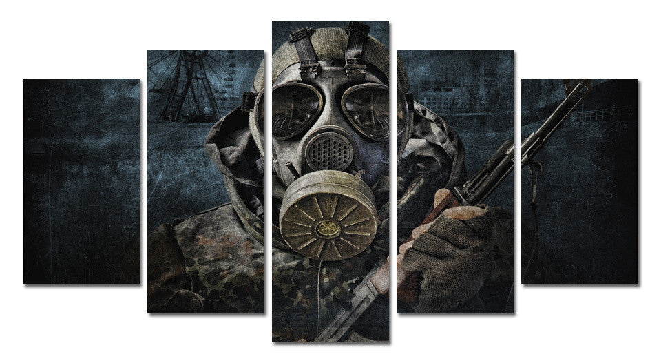 5 panel Fred halo 5 guardians soldier gun helmet Home Decoration Canvas Poster Prints | Octo Treasures