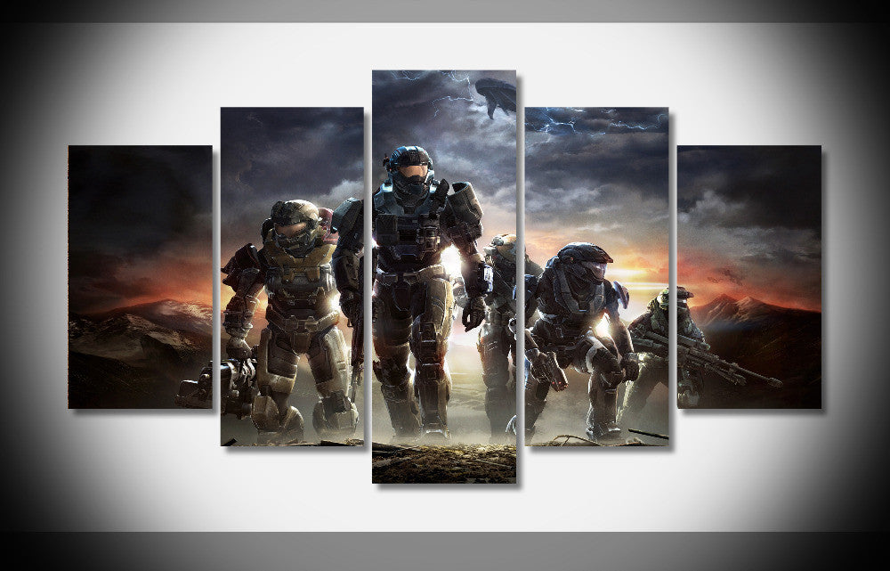 7128 20557 halo spartans poster Framed Gallery wrap art print home wall decor  wall picture Gift Already to hang digital print | Octo Treasures