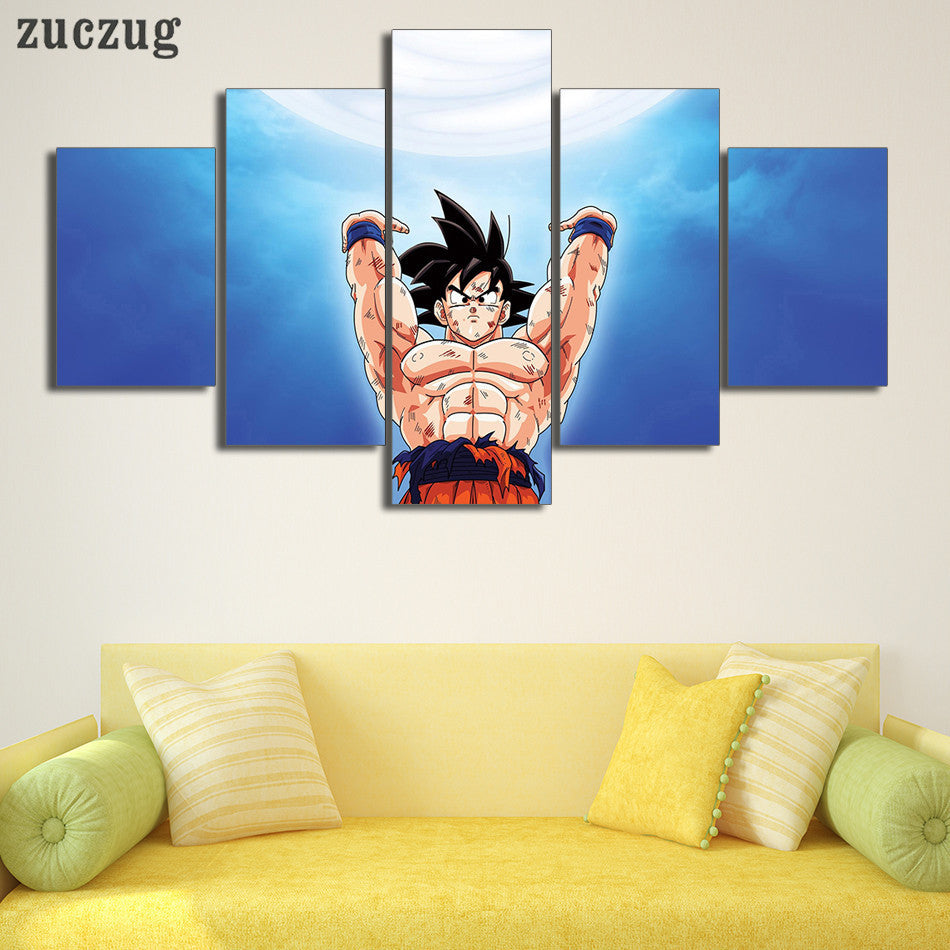 Unframed 5Planes Japanese Anime Dragon Ball SON GOKU Canvas Print Home Decoration Living Room Bedroom Wall Pictures Art painting | Octo Treasures