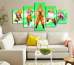 5 Panel Dragon Ball Goku Cartoon Character Modern Home Wall Decor Canvas Picture Art HD Print Painting On Canvas For Living Room | Octo Treasures