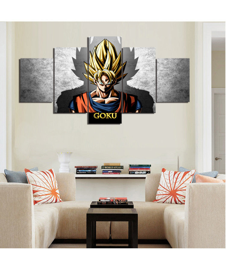 5 Pieces Cartoon Dragon Ball GOKU Wall Art Picture Home Decoration Living Room Canvas Print Wall Picture Printing On Canvas | Octo Treasures