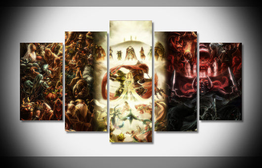 4795 Legend of Zelda fantasy collage characters angels detail color video games Poster Framed Gallery wrap art print home wall | Octo Treasures