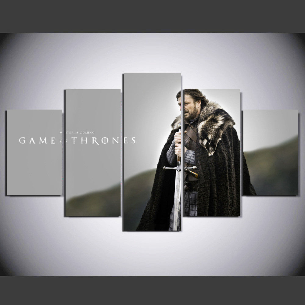 5 Pieces American TV Series Game Of Thrones Painting Canvas Wall Art Picture Home Decor Living Room Canvas Print Modern Painting | Octo Treasures