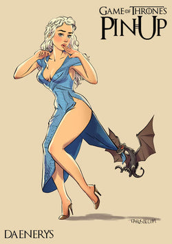 DAENERYS Pin-up Sexy Beauty Game of Thrones Poster Retro Vintage Poster Decorative DIY Wall Art Home Bar Posters Decor | Octo Treasures