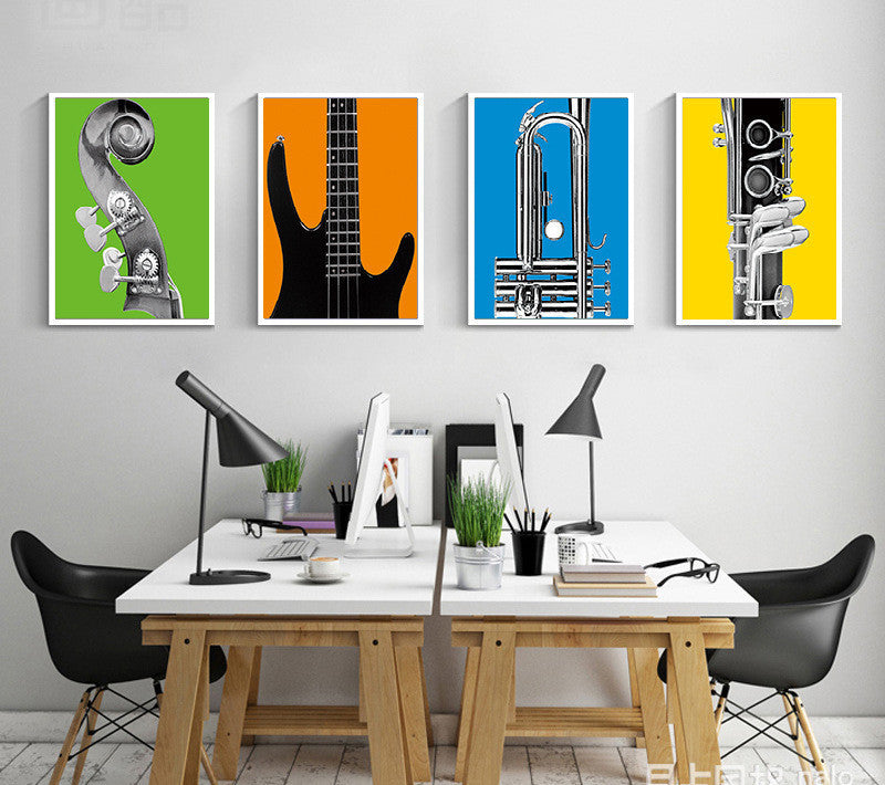 Oil Painting Canvas Musical Instruments Wall Art Decoration Painting Home Decor Modern Wall Picture For Living Room No Frame | Octo Treasures