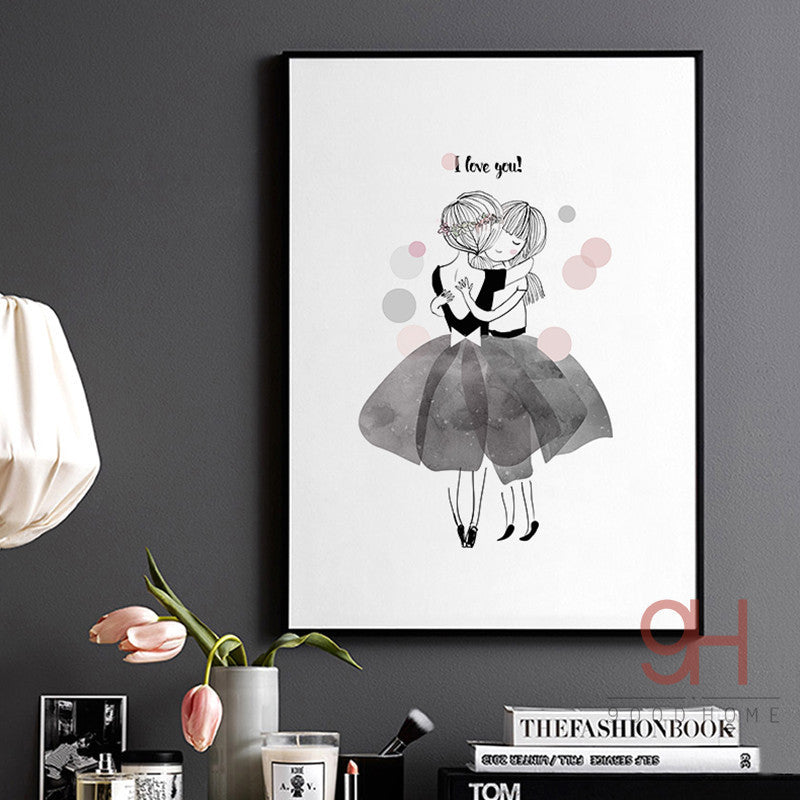 Watercolor Girls Unframed Canvas Prints | Octo Treasures