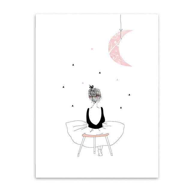 Watercolor Girls Unframed Canvas Prints | Octo Treasures