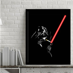 AZQSD Pop Movie Art Print Poster Black Star Wars Darth Vader Lightsabers Abstract A4 Large Wall Canvas Painting Kids Gift PP076 | Octo Treasures