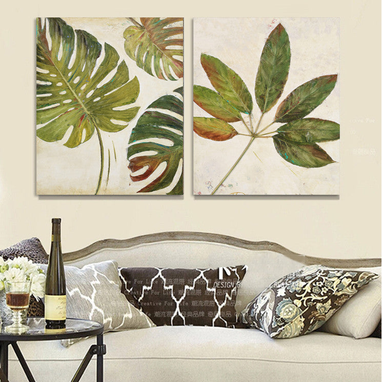Tree leaf foliage oil painting canvas prints wall art home decor decorative pictures green posters for living room cuadros | Octo Treasures
