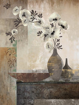 Retro Still life Flower pots dark gray canvas wall art posters and prints home decoration painting the living room office | Octo Treasures