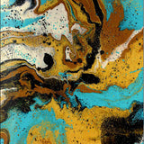 oil painting Watercolor painting modern abstract blue ink flowing color yellow living room office bedroom wall art 2 piece | Octo Treasures