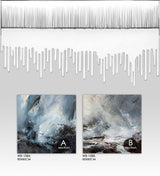 Hand-painted modern abstract oil painting black and white gray tsunami Falls Scenic office bedroom living room wall art canvas | Octo Treasures