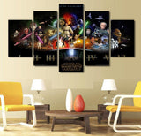 5 Panel Star Wars Movie Framed Wall Canvas Art | Octo Treasures