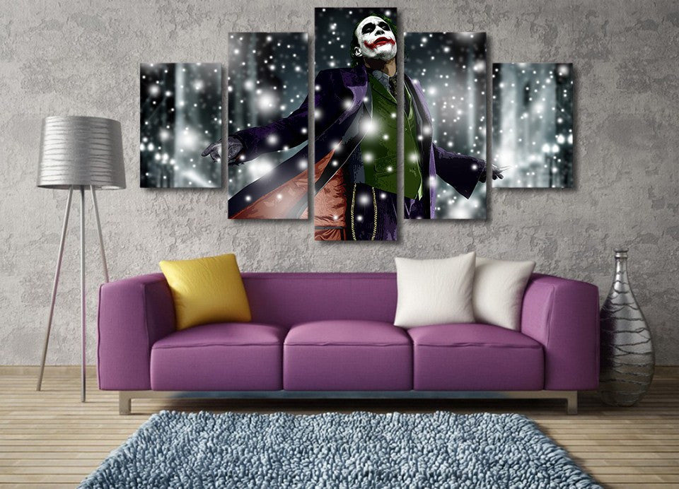 5 Panel Joker DC Comics Framed Wall Canvas Art | Octo Treasures
