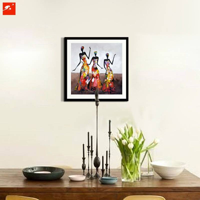 2 Panel Unframed Abstract Dancing Women Portrait Oil Painting Modern Wall Canvas Art | Octo Treasures