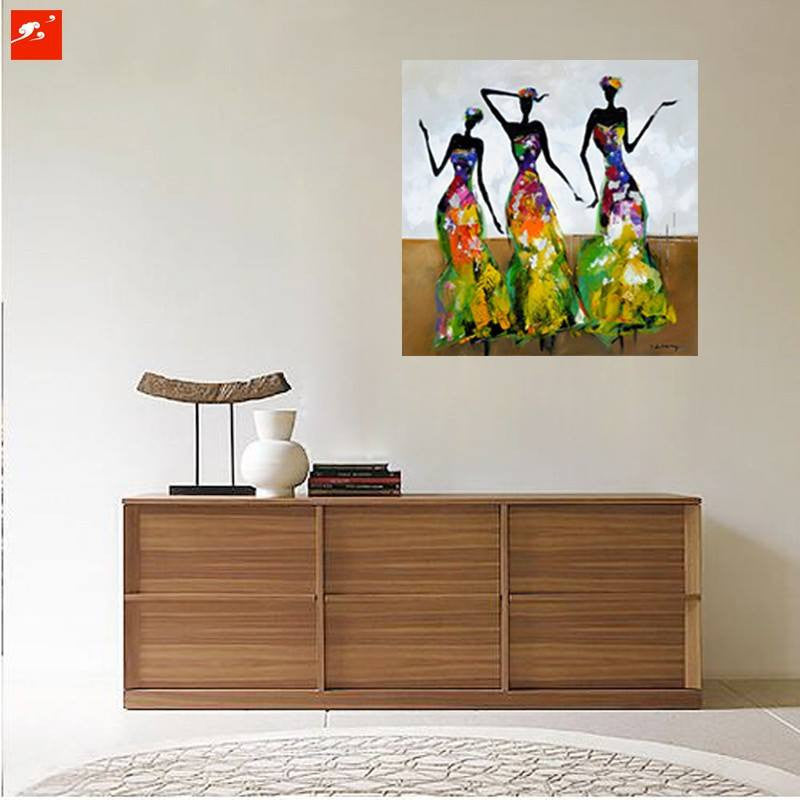 2 Panel Unframed Abstract Dancing Women Portrait Oil Painting Modern Wall Canvas Art | Octo Treasures