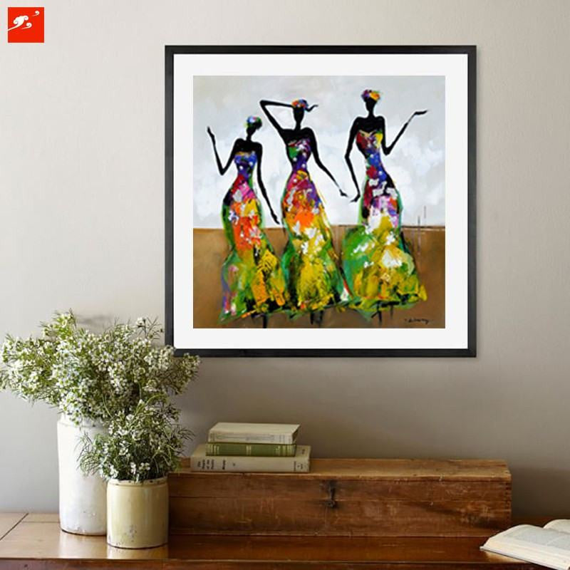 2 Panel Unframed Abstract Dancing Women Portrait Oil Painting Modern Wall Canvas Art | Octo Treasures