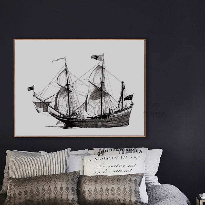 1 Panel Vintage Style Sail Ship Unframed Modern Wall Canvas | Octo Treasures