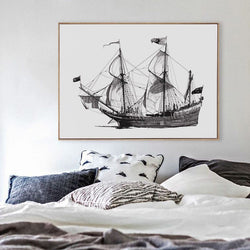 1 Panel Vintage Style Sail Ship Unframed Modern Wall Canvas | Octo Treasures