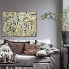 1 Panel Classic Abstract Leaves Unframed Modern Wall Canvas | Octo Treasures