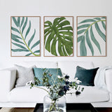 3 Panel Nordic Leaf Unframed Modern Wall Canvas | Octo Treasures