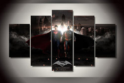 5 Panel Batman vs Superman Dawn of Justice Framed Wall Canvas Art | Octo Treasures