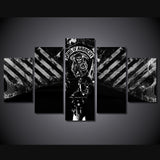 5 Panel Sons of Anarchy The Gunners Framed Wall Canvas Art | Octo Treasures
