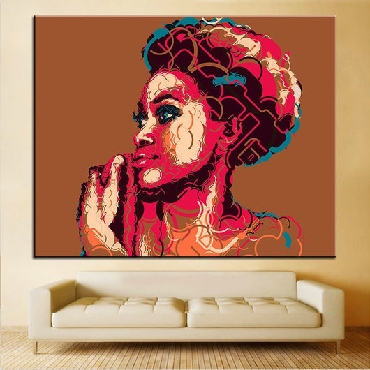 1 Panel African Woman Portrait Unframed Home Decor Wall Art | Octo Treasures