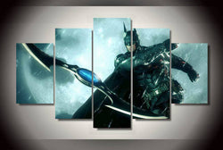 5 Panel Batman Arkham Knight City Framed Wall Canvas Art | Octo Treasures