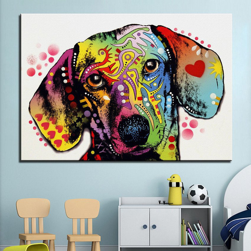 1 panel Dachshund Dog Unframed Home Decor Wall Art | Octo Treasures