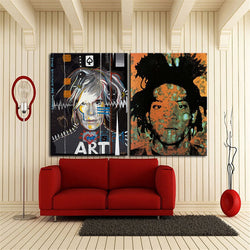 1 Panel Jean Michel Basquiat with Andy Warhol Unframed Wall Art | Octo Treasures