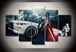 5 Panel Star Wars Car Framed Wall Art Canvas | Octo Treasures