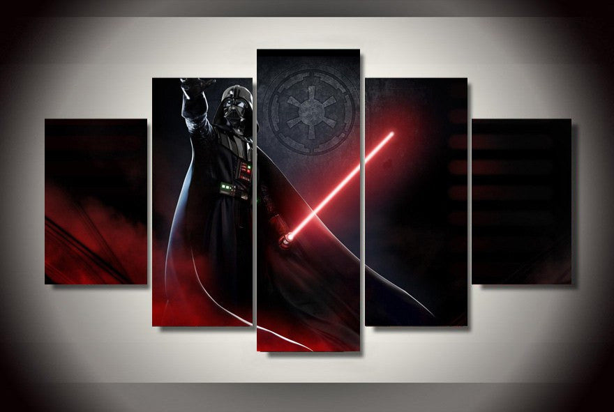5 Panel Star Wars Sith Framed Wall Canvas Art | Octo Treasures