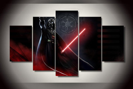 5 Panel Star Wars Sith Framed Wall Canvas Art | Octo Treasures