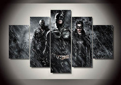 5 Panel American Super Hero Batman Group Framed Wall Canvas Art | Octo Treasures