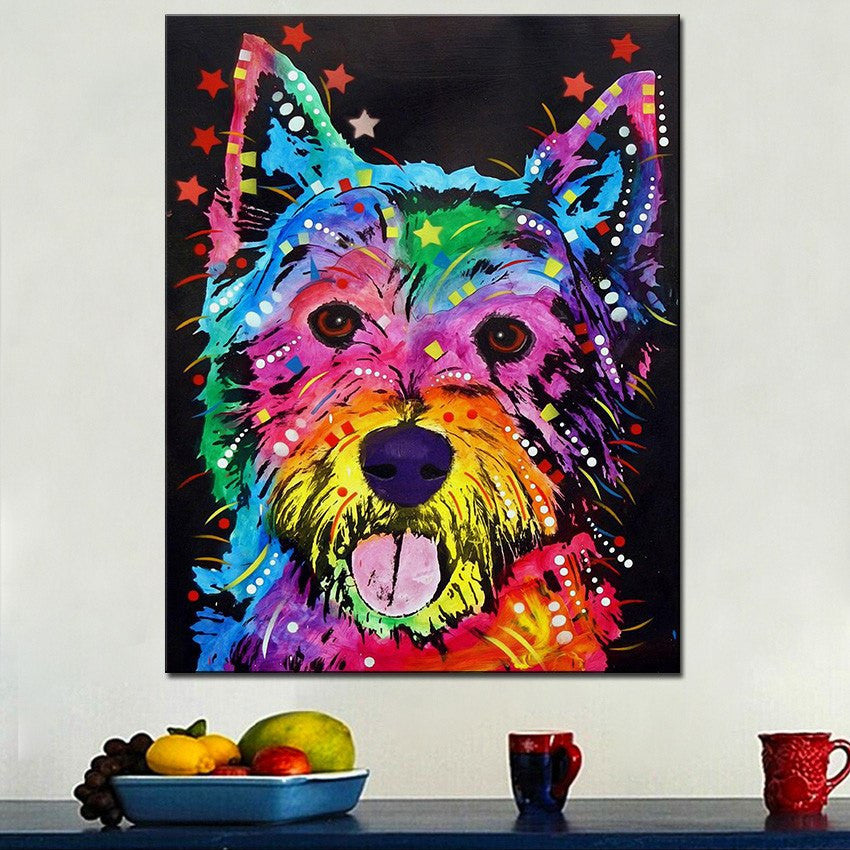 1 Panel Westie Unframed Home Decor Wall Art | Octo Treasures