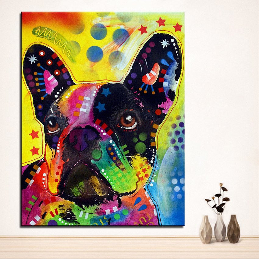 1 Panel French Bulldog Unframed Home Decor Wall Art | Octo Treasures