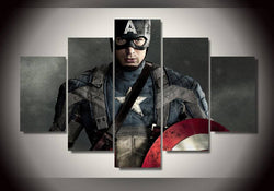 5 Panel Captain America Framed Wall Art Canvas | Octo Treasures