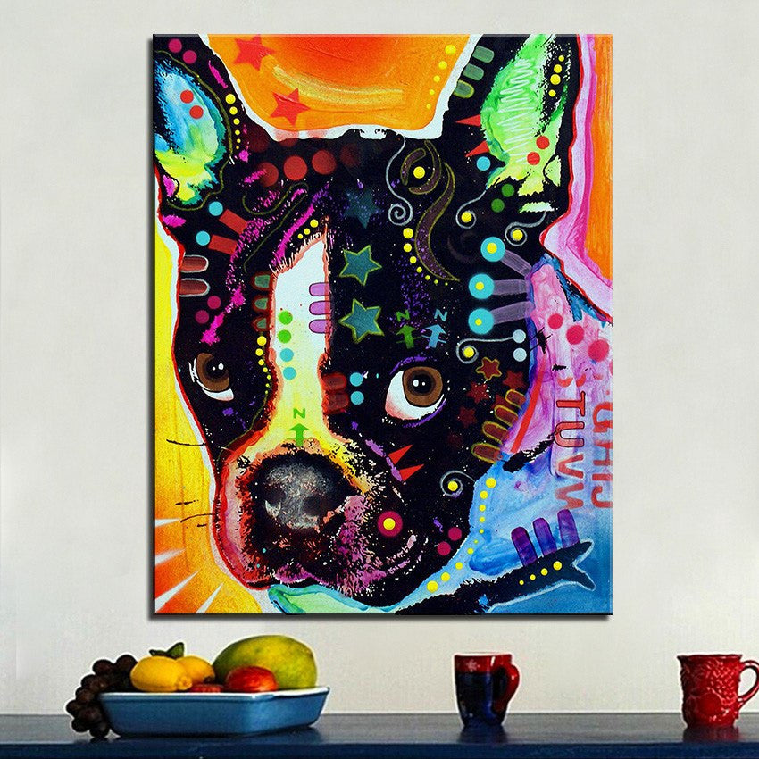 1 Panel French Bulldog Unframed Large Wall  Art | Octo Treasures