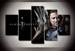 5 Panel The Game of Thrones King Framed Wall Canvas Art | Octo Treasures