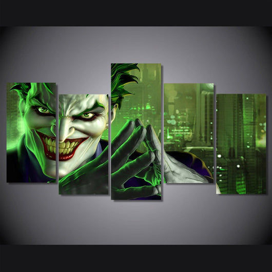 5 Panel Joker DC Universe Framed Wall Canvas Art | Octo Treasures