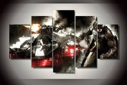 5 Panel Batman Arkham Knight Framed Wall Canvas Art | Octo Treasures