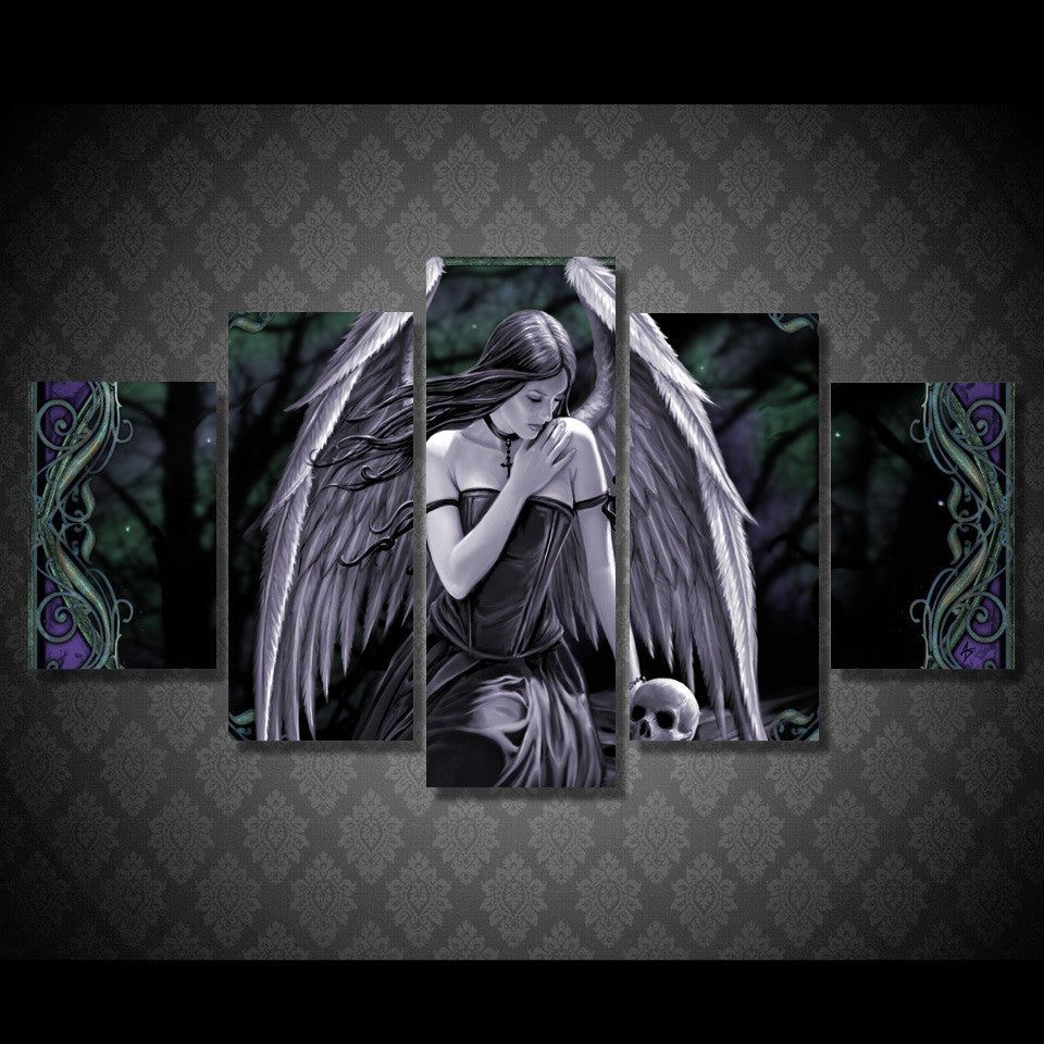 HD Printed Angel Girl Skull Painting Canvas Print room decor print poster picture canvas Free shipping/ny-4210 | Octo Treasures