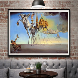 1 Panel Salvador Dali Fantasy Skull War Clocks Surreal Unframed Poster | Octo Treasures