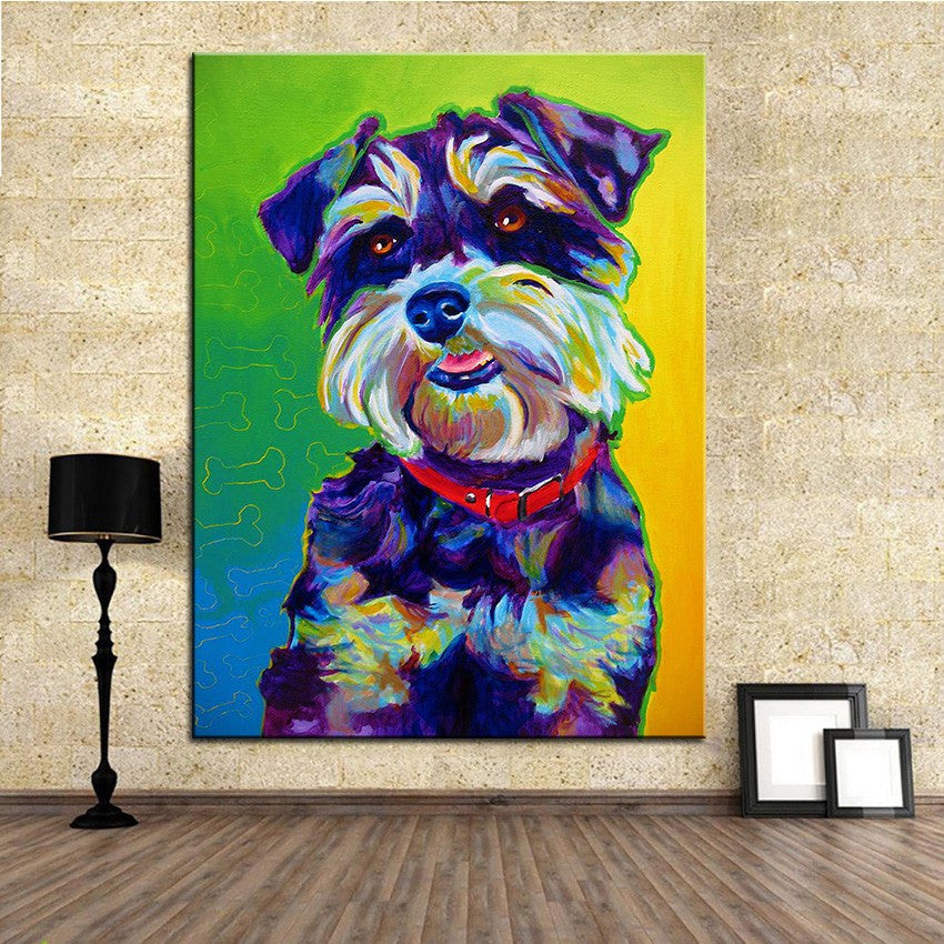 1 Panel Schnauzer Charly Unframed Home Decor Wall Art | Octo Treasures