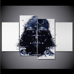 4 Panel Star Wars Darth Vader Framed  Wall Canvas Art | Octo Treasures