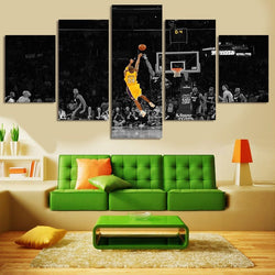 5 Panel Framed Kobe Bryant LA Lakers Buzzer Beater Wall Canvas | Octo Treasures