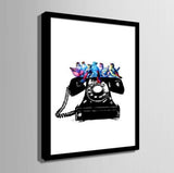 1 Panel Birds on The Phone Framed Wall Canvas Art | Octo Treasures